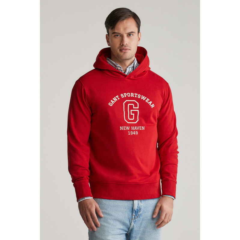 MIKINA GANT GRAPHIC SWEAT HOODIE RUBY RED 61866393