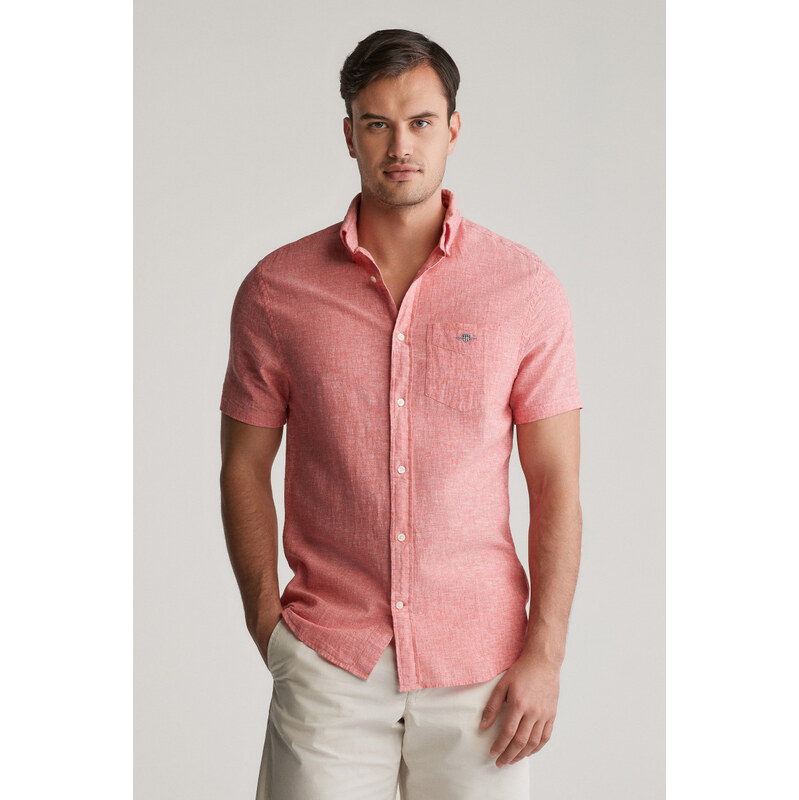 KOŠEĽA GANT REG COTTON LINEN SS SHIRT BRICK RED 61838218