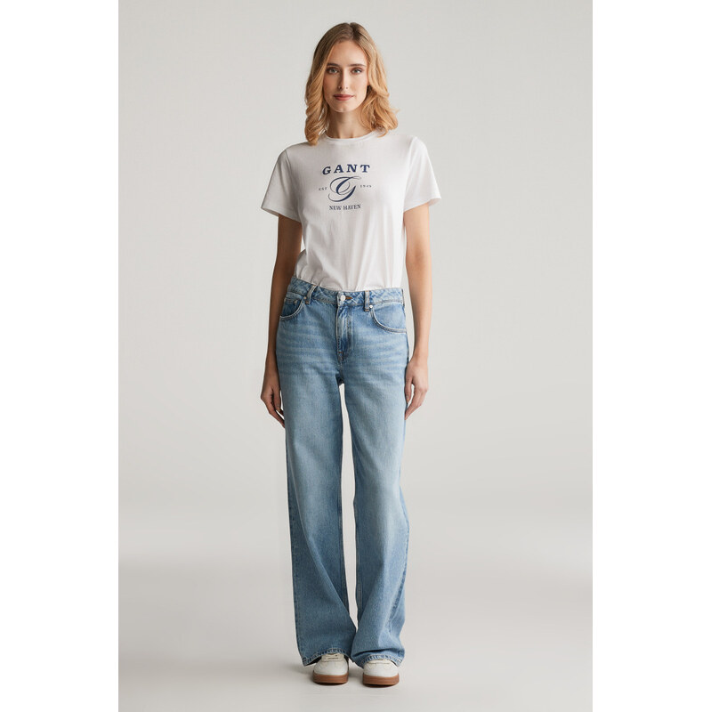 DŽÍNSY GANT REL STRAIGHT JEANS SEMI LIGHT BLUE BROKEN IN 61838224