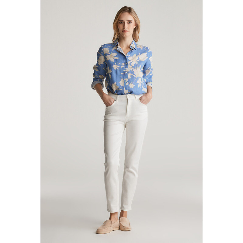 DŽÍNSY GANT SLIM CROPPED WHITE JEANS EGGSHELL 61838223