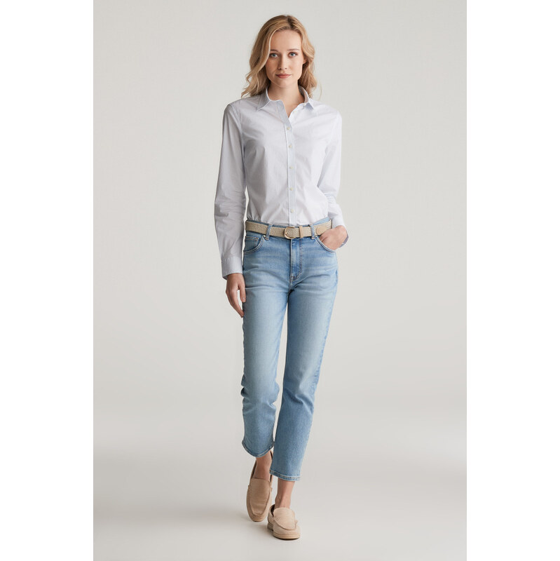 DŽÍNSY GANT CROPPED SLIM JEANS SEMI LIGHT BLUE 61838222
