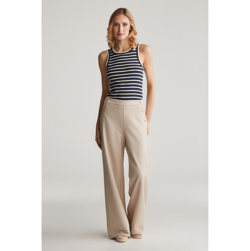NOHAVICE GANT BUTTON HIGH-RISE PANTS SOFT OAT 61838231