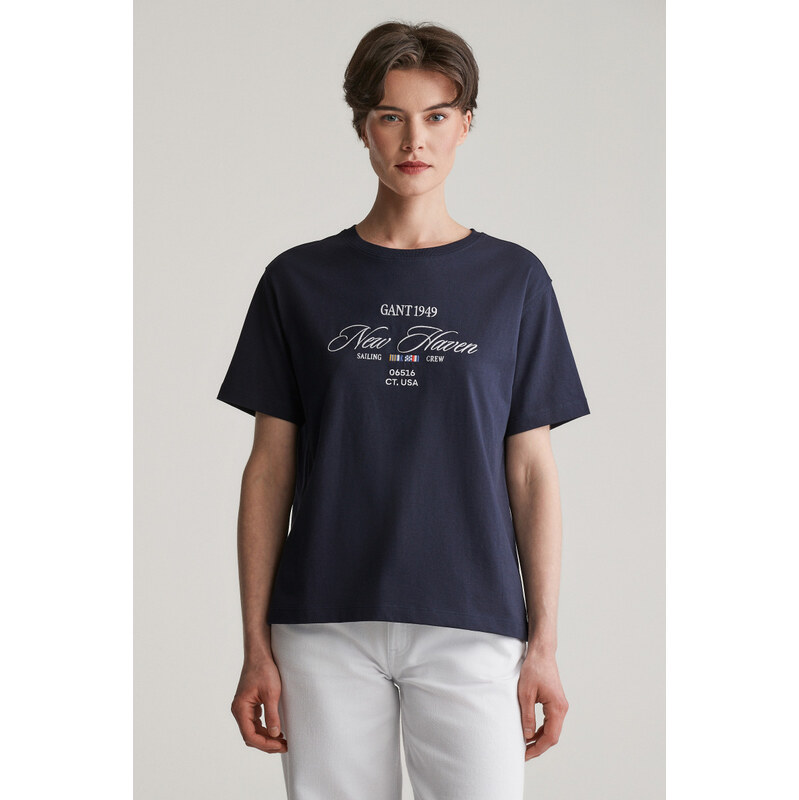 TRIČKO GANT GRAPHIC SS T-SHIRT EVENING BLUE 61838279