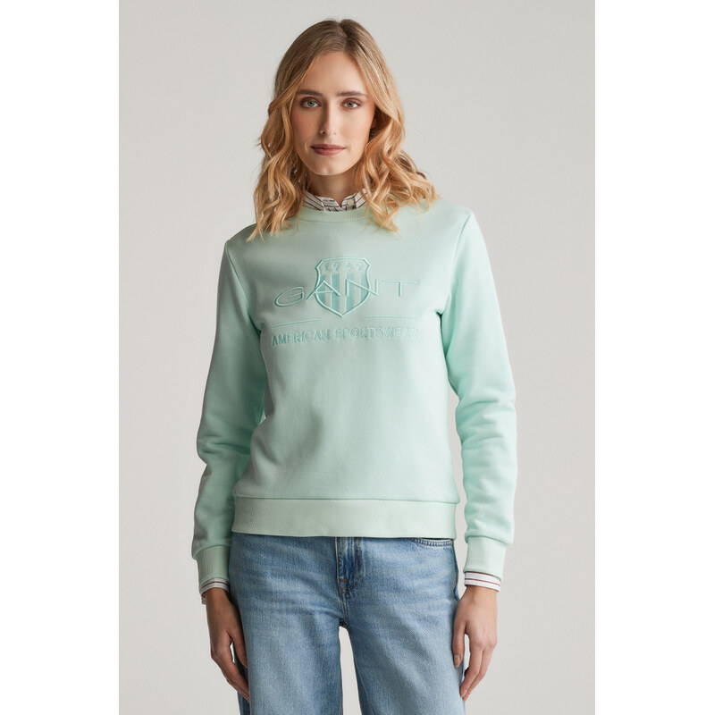 MIKINA GANT REG TONAL SHIELD C-NECK SWEAT FADED MINT 61838285