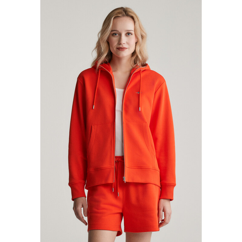 MIKINA GANT SHIELD ZIP HOODIE ORANGE RED 61838308