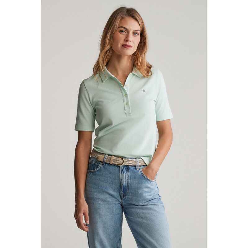 POLOKOŠEĽA GANT SLIM SHIELD SS PIQUE POLO FADED MINT 61838315