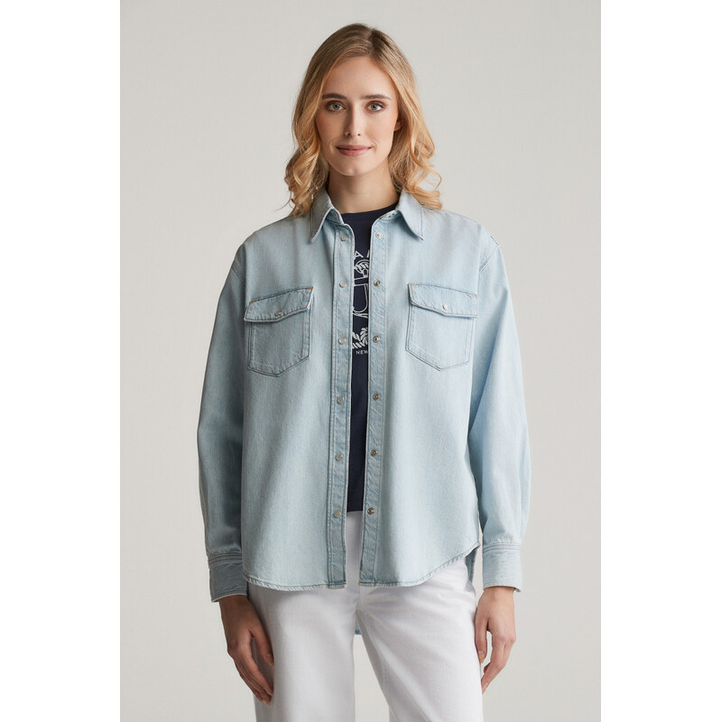 KOŠEĽA GANT REL POCKET DENIM SHIRT LIGHT INDIGO 61838331