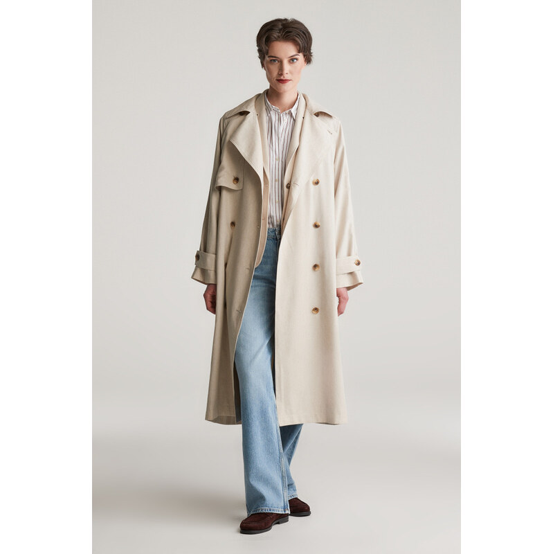 KABÁT GANT REL TRENCH COAT SOFT OAT 61838347
