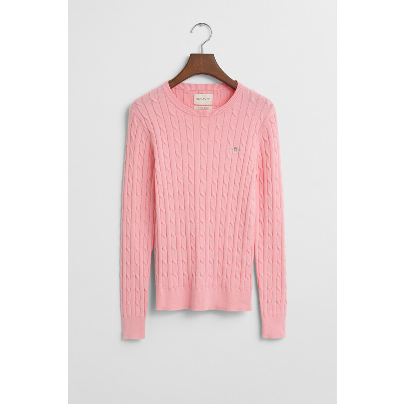 SVETER GANT STRETCH COTTON CABLE C-NECK GERANIUM PINK 61838353