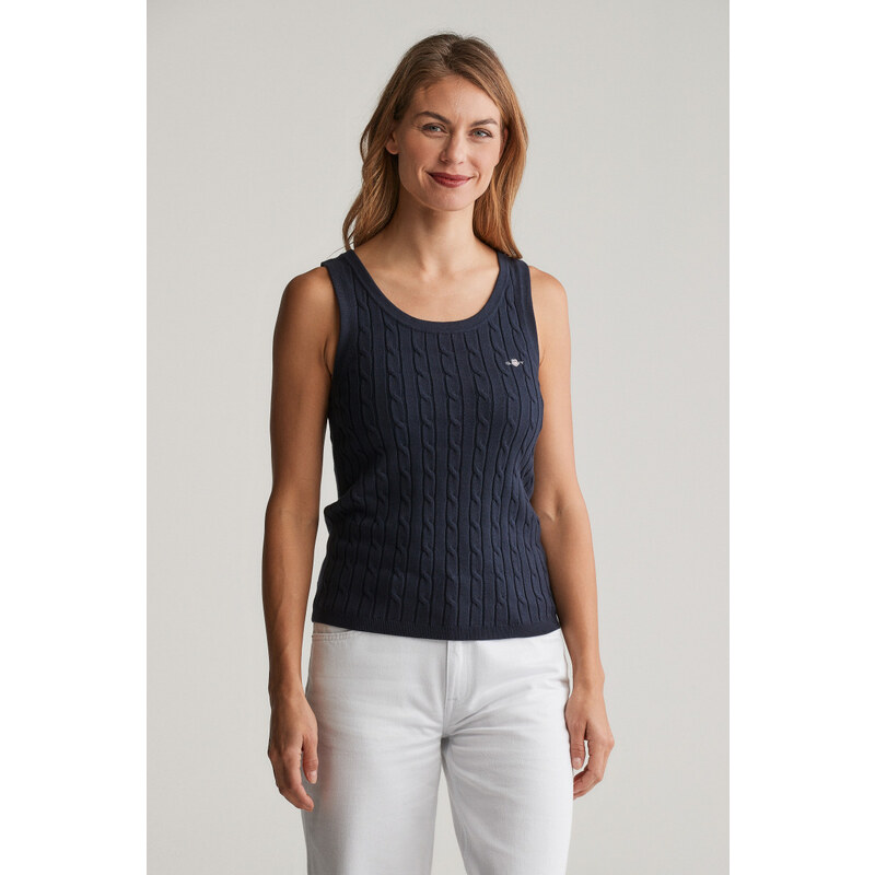 SVETER GANT STRETCH COTTON CABLE TANK TOP EVENING BLUE 61838363