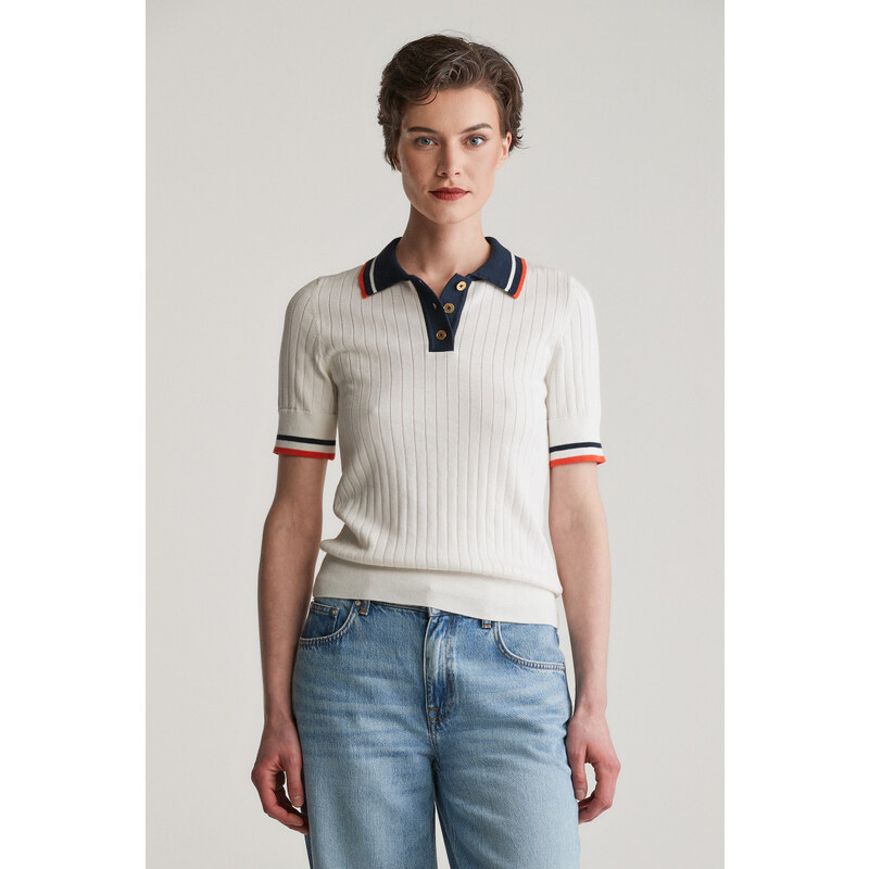 SVETER GANT CONTRAST RIBBED SS RUGGER EGGSHELL 61838374