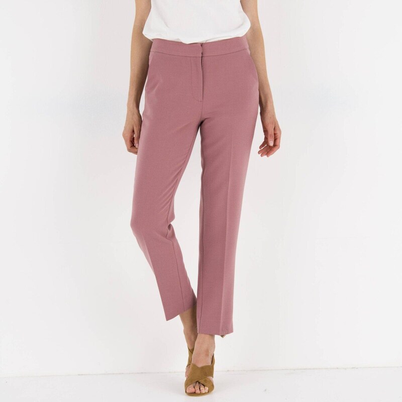 Jednofarebné 7/8 úzke nohavice ružové drevo 036 Blancheporte 61843630