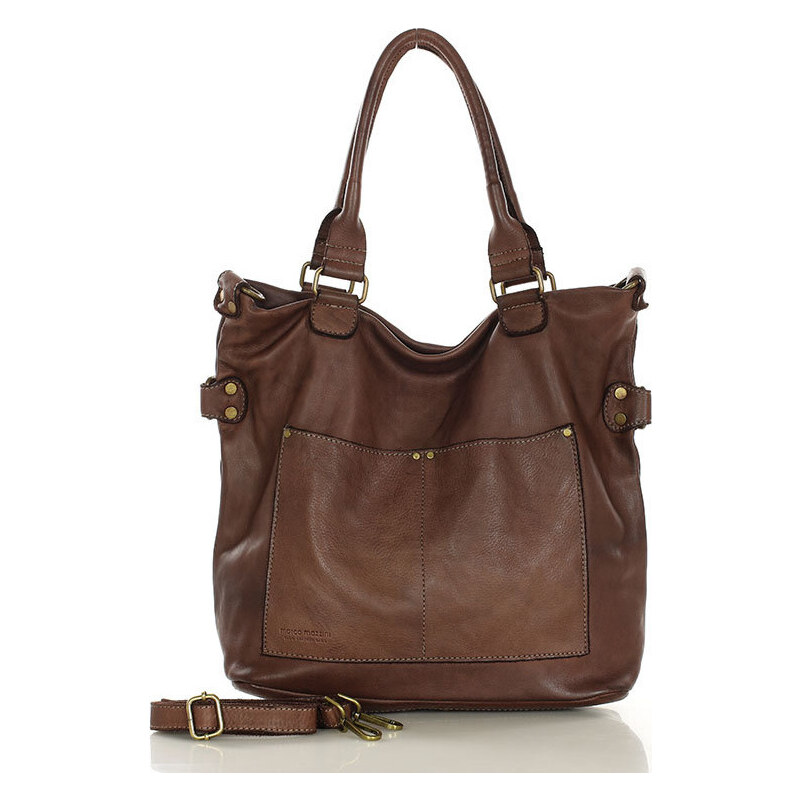 MARCO MAZZINI Tmavo hnedá XL shopper kabelka (v7t) 61532626