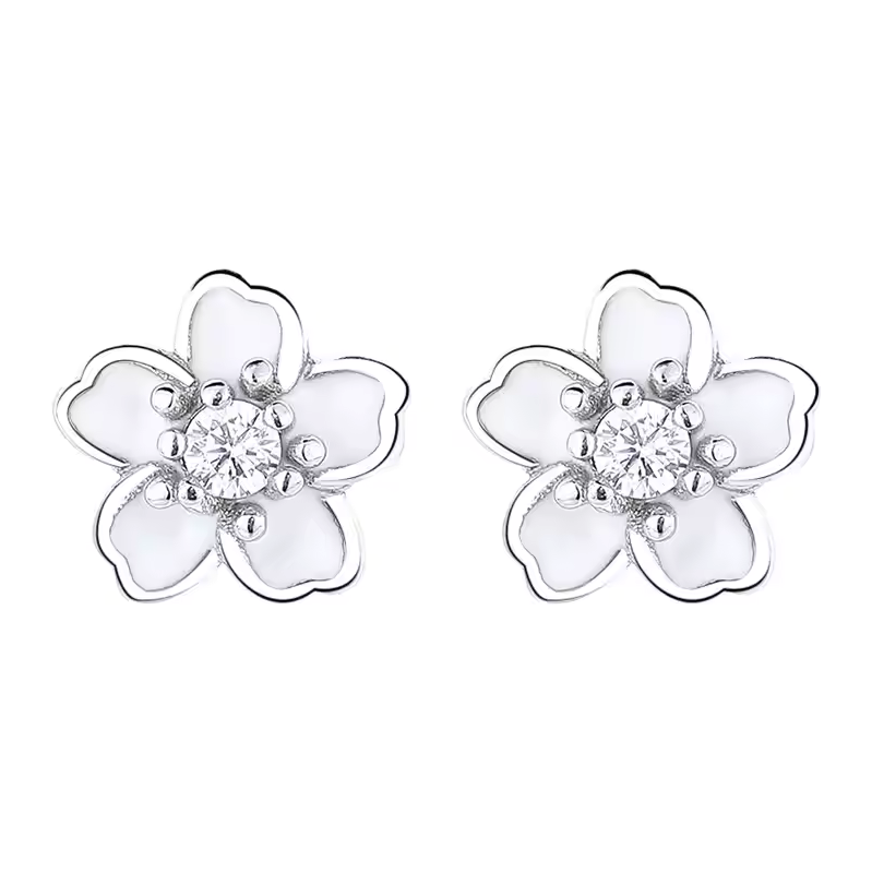 Olivie Stříbrné náušnice BÍLÝ KVÍTEK 9378 65048794