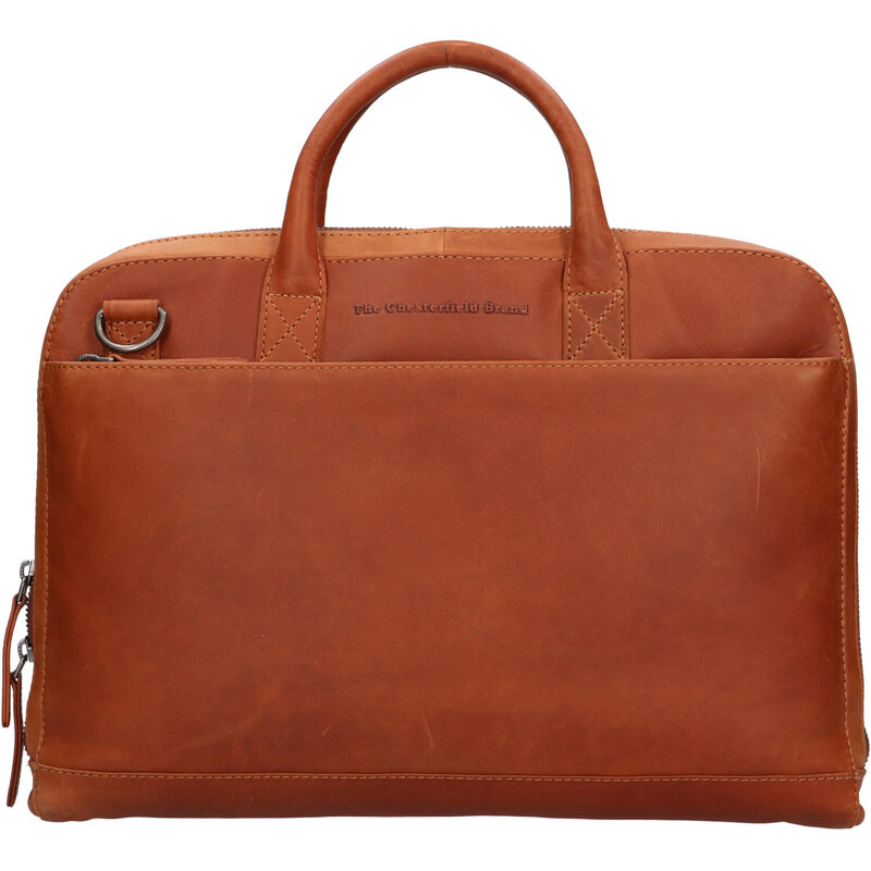 Kožená taška na notebook The Chesterfield Brand Tilbury - koňak 61852549