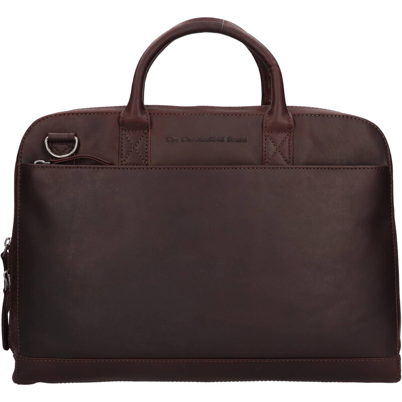 Kožená taška na notebook The Chesterfield Brand Tilbury - hnedá 61852550