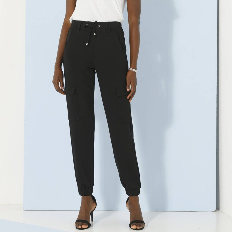 Cargo nohavice z úpletu Milano čierna 036 Blancheporte 61854058