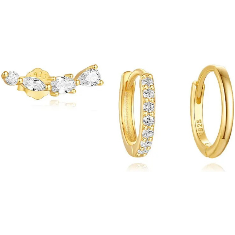 Olivie Stříbrné náušnice 3ks GOLD 9388 65048800