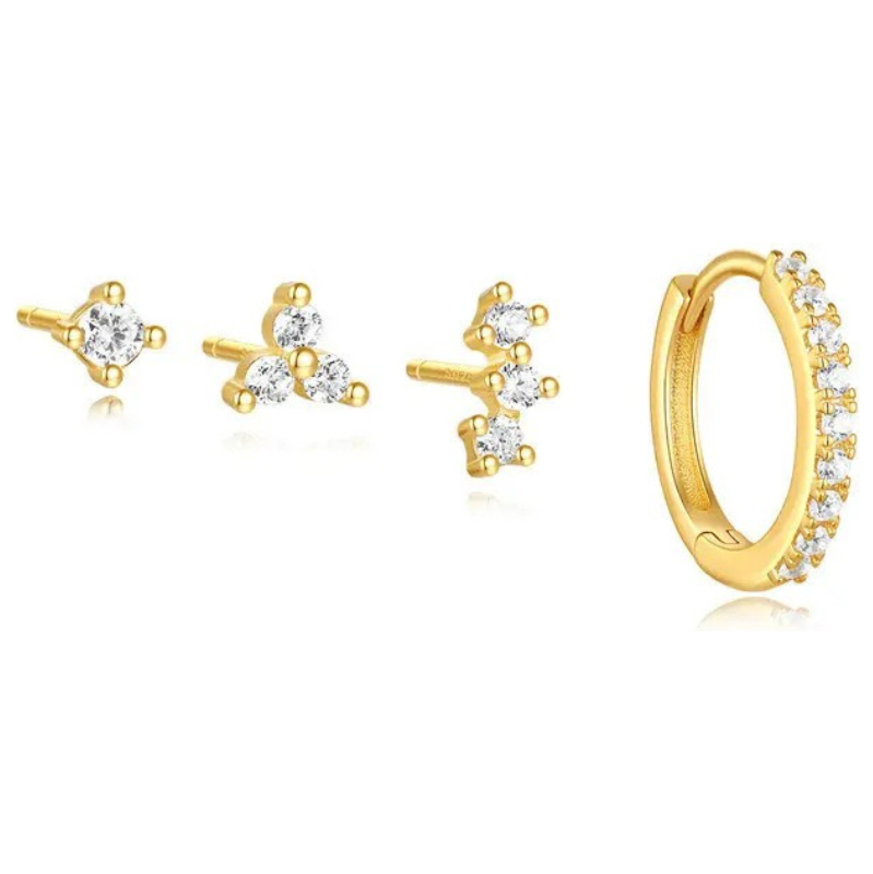 Olivie Stříbrné náušnice 4ks GOLD 9389 65048801