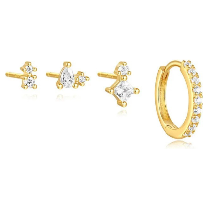 Olivie Stříbrné náušnice 4ks GOLD 9390 65048802