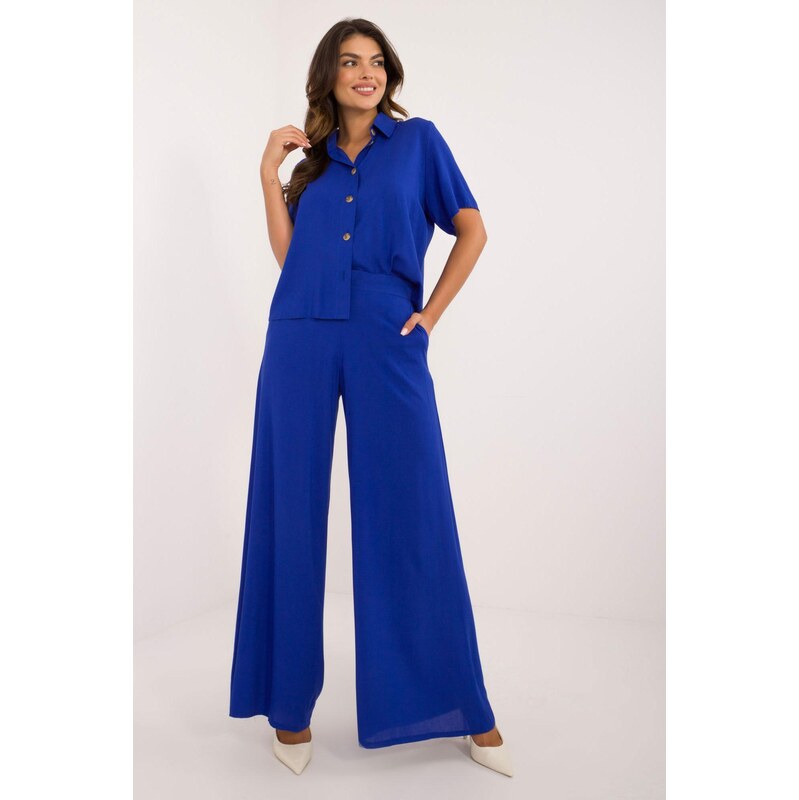 MladaModa Elegantný letný komplet košele a nohavíc model 71420 farba 62554542