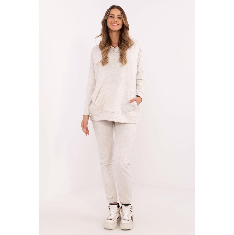 MladaModa Tepláková súprava s oversize mikinou model 86104 svetlá 62554570