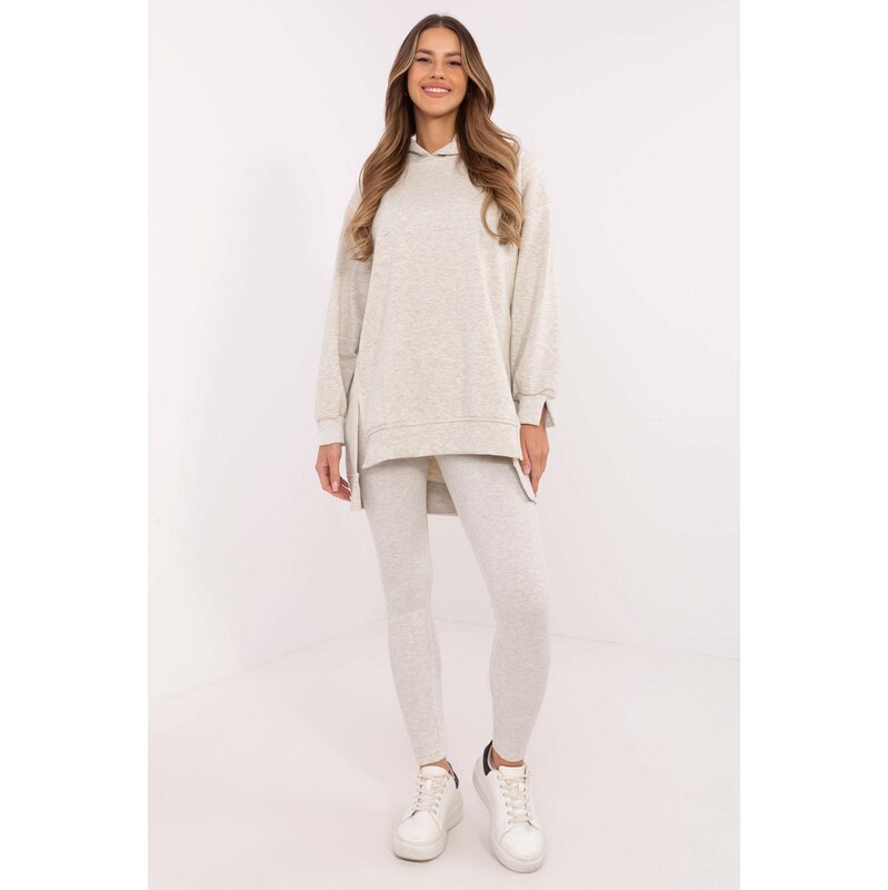 MladaModa Tepláková súprava s mikinou s rozparkami model 85805 svetlá 62554575