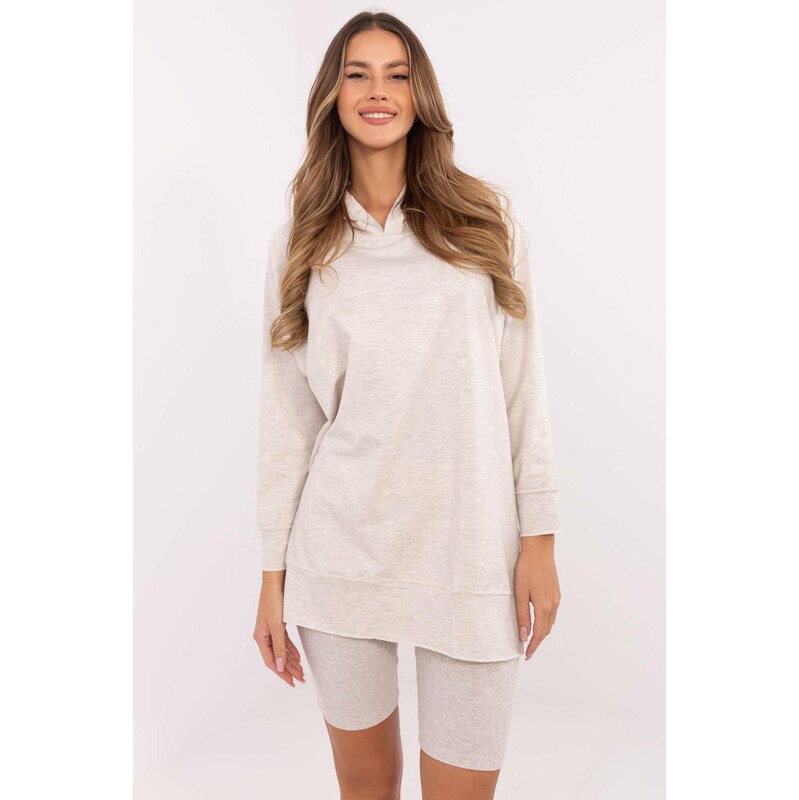 MladaModa Súprava mikiny a krátkych legín model 82970 svetlá béžová 62554633