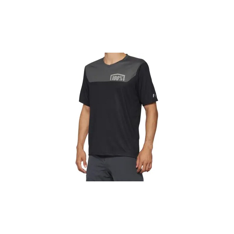 100% Airmatic pánsky dres s krátkym rukávom Black/Charcoal vel. M 48481966