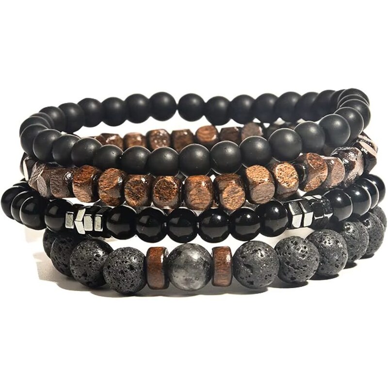 Kombinovateľný pánsky náramok z lávových kameňov 65638728
