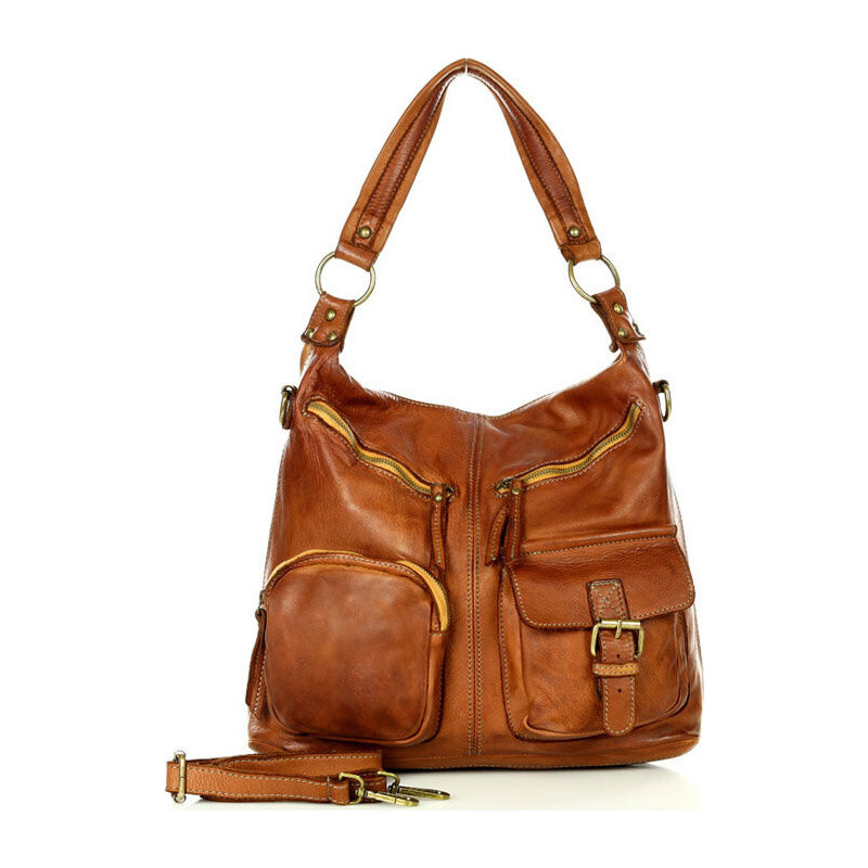 Genuine Leather MARCO MAZZINI hnedá kabelka v23b 12051350