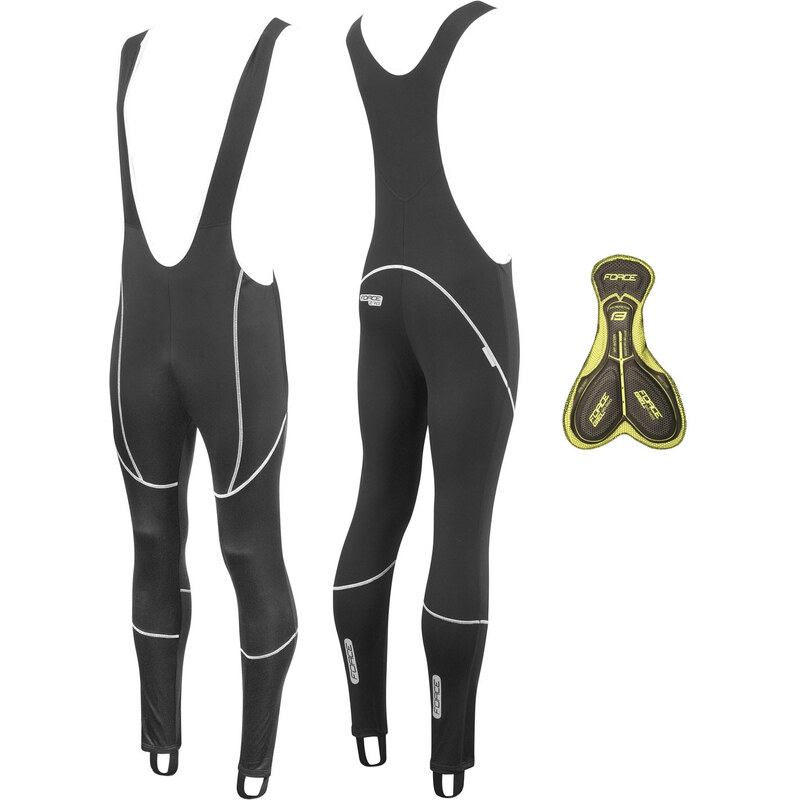 FORCE nohavice Z70 SOFTSHELL s trakmi a vložkou, čierne 61873201