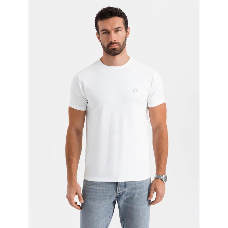 Ombre Clothing Jedinečné biele tričko s logom V2 TSBC-0222 61876661