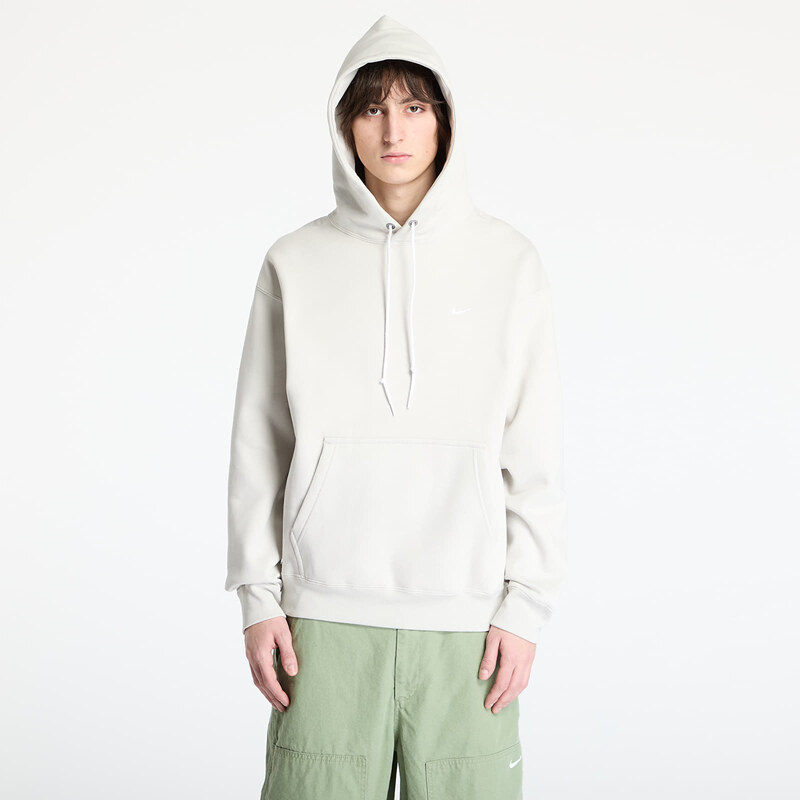 Mikina Nike Solo Swoosh Mens Fleece Pullover Hoodie Light Bone/ White 61880850