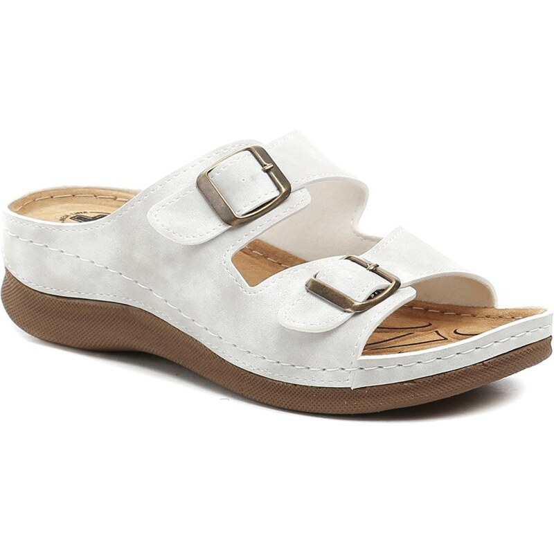 Medi Line 4617-S001 biele dámske zdravotné šľapky 61898836