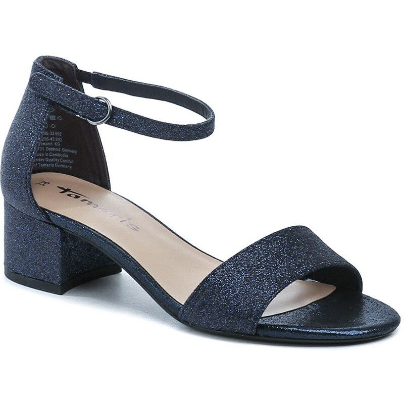 Tamaris 1-28295-42 navy glam dámske sandále na podpätku 61898840