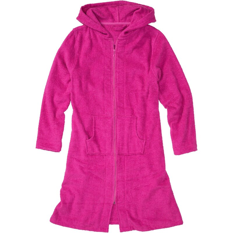 bonprix Župan froté z bio bavlny, na zips, farba ružová 44733335