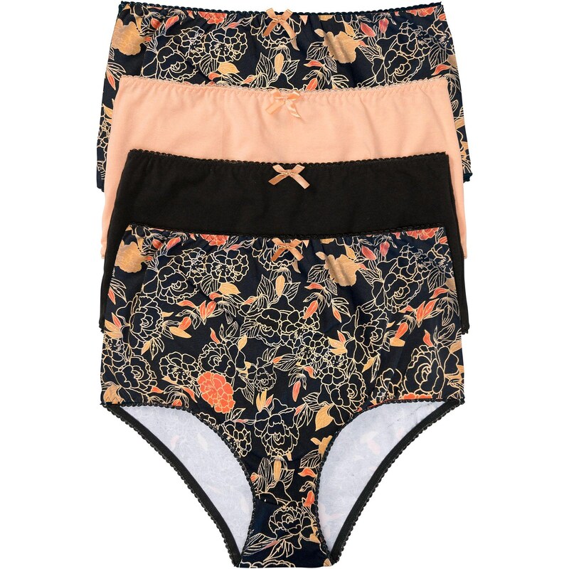 bonprix Vysoké nohavičky (4 ks), farba čierna 48236615