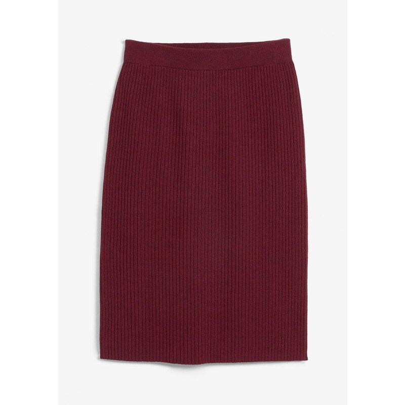 bonprix Pletená sukňa z jemného viskózového mixu, farba červená 46552214