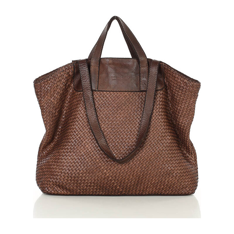 MARCO MAZZINI Hnedá pletená shopper bag (v186f) 60312349