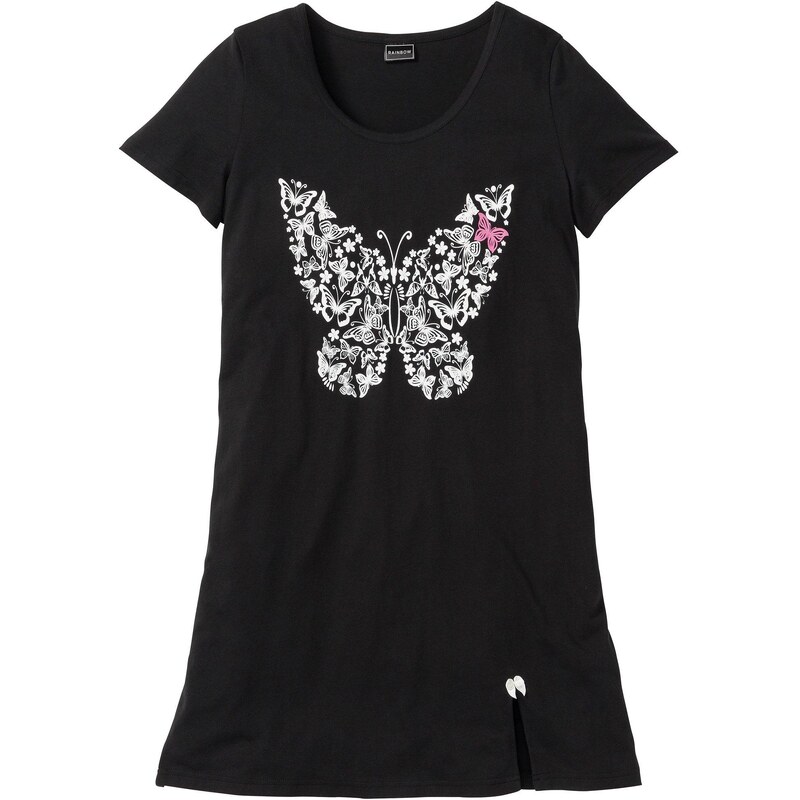 bonprix Nočná košeľa, krátka, z bio bavlny, farba čierna 44741675