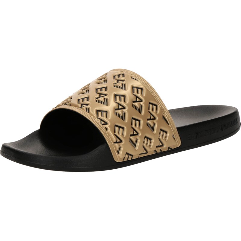 EA7 Emporio Armani Šľapky zlatá / čierna 61950223