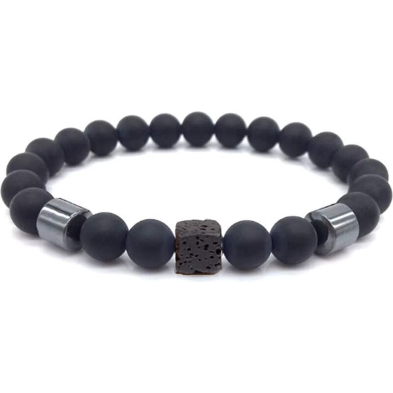Čierny pánsky korálkový náramok 65638735