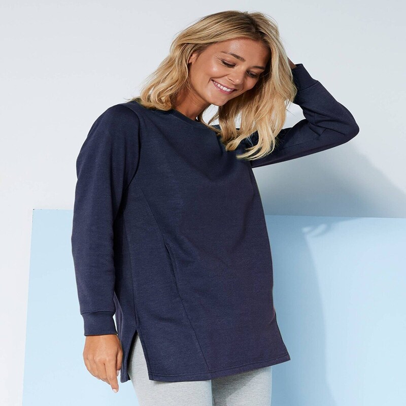 Dlhá moltonová mikina nám.modrá 048 Blancheporte 61916390