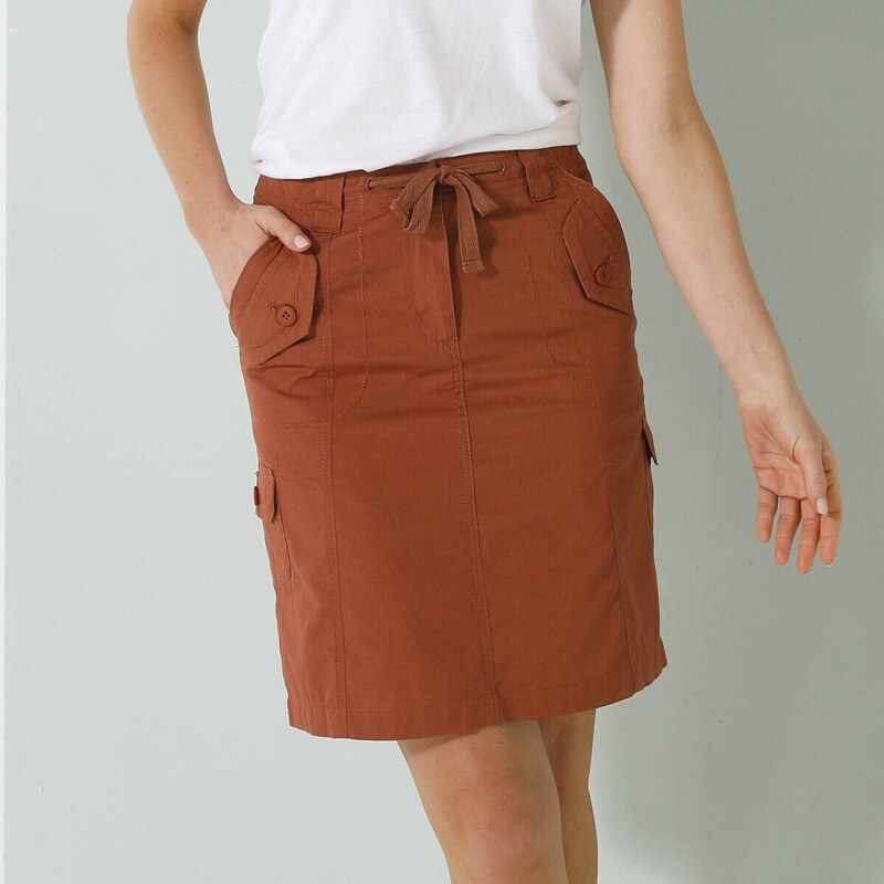 Sukňa z popelínu s vreckami terakota 038 Blancheporte 61916469