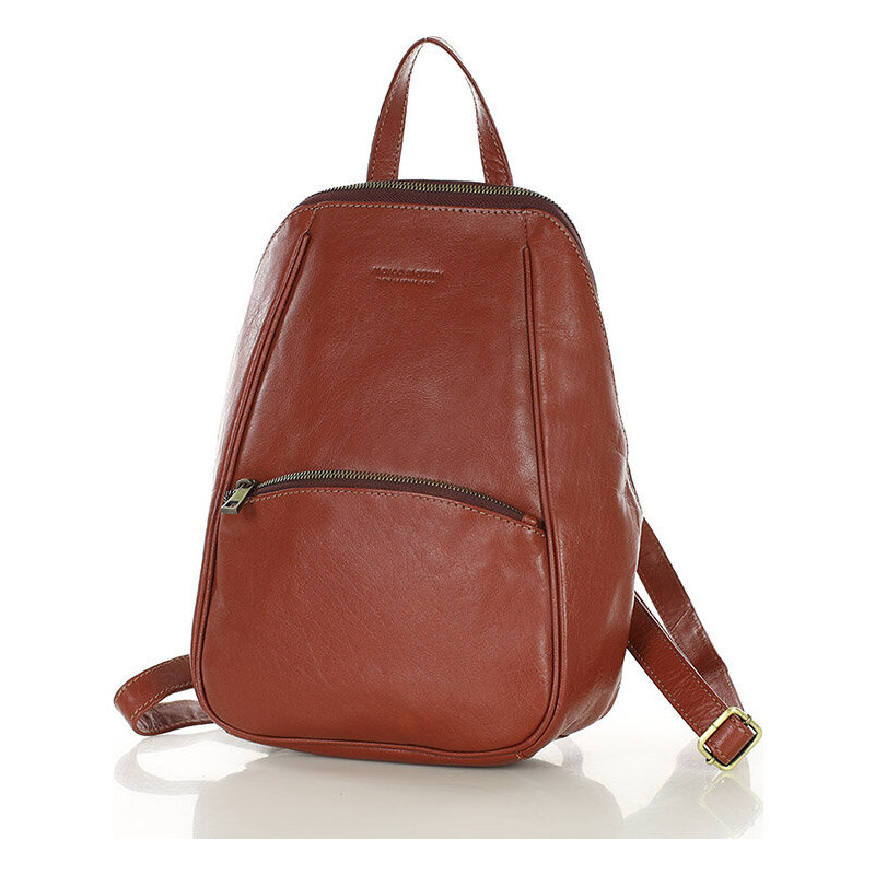 MARCO MAZZINI Hnedý elegantný dámsky kožený batoh (vs78b) 57254584