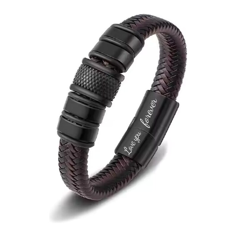 Hnedý kožený náramok LOVE 65638736