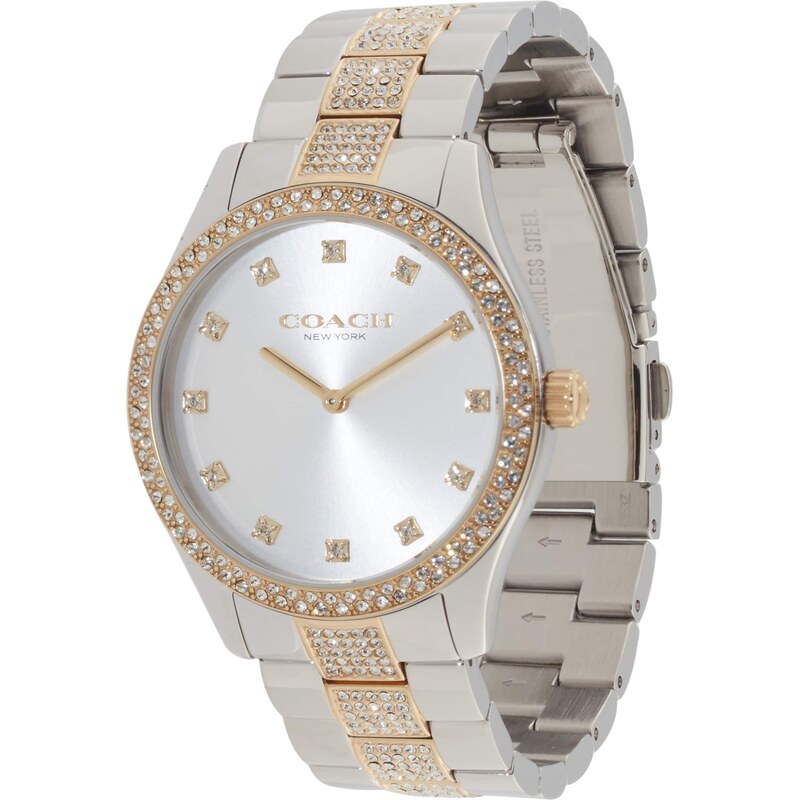 COACH Analógové hodinky Brooks zlatá / strieborná / priehľadná 61950510