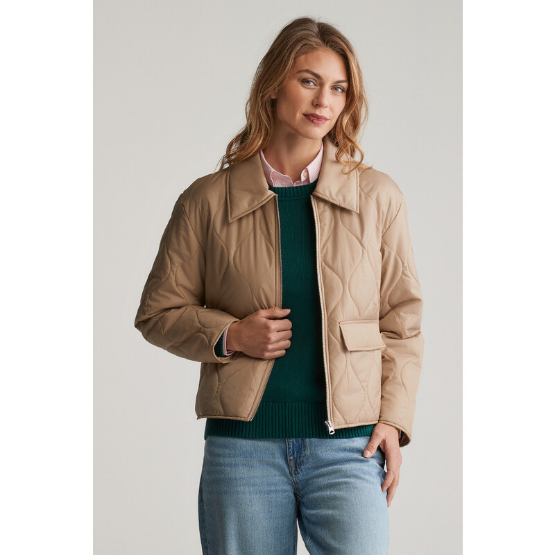 BUNDA GANT QUILTED COLLARED JACKET DARK KHAKI