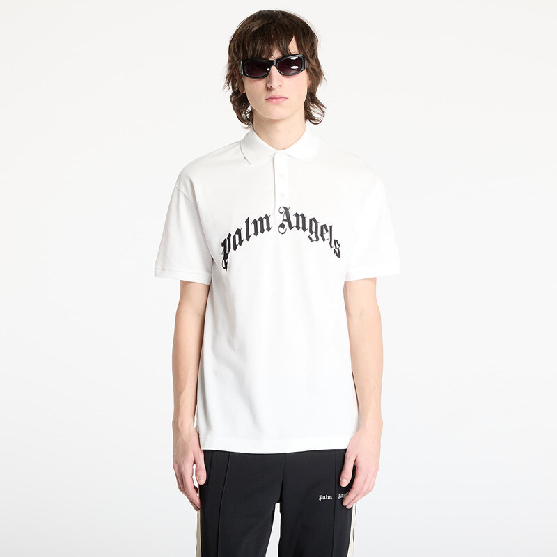 Tričko Palm Angels Curved Logo Shortsleeve Polo T-Shirt Off White/ 61930492